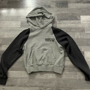 Kids Black & grey Fear of God Essentials hoodie, Size 10,12  #streetwear